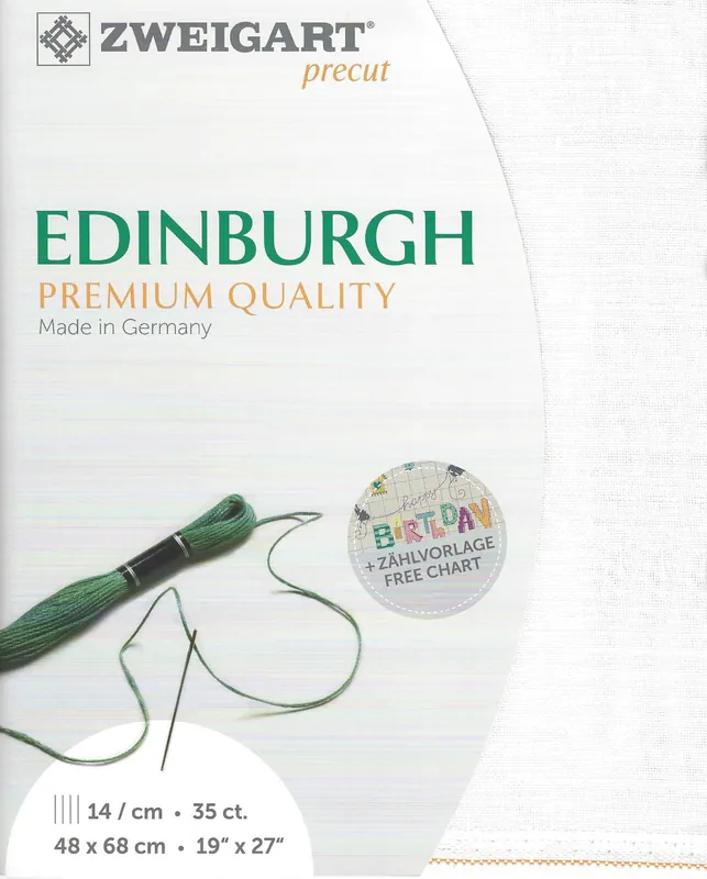 Next Day Delivery Precut Zweigart Edinburgh 36 count Antique White 3217/101