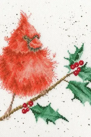 Free Delivery Festive Feathers XHD67 Counted Cross Stitch Kit