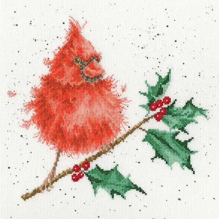 Free Delivery Festive Feathers XHD67 Counted Cross Stitch Kit