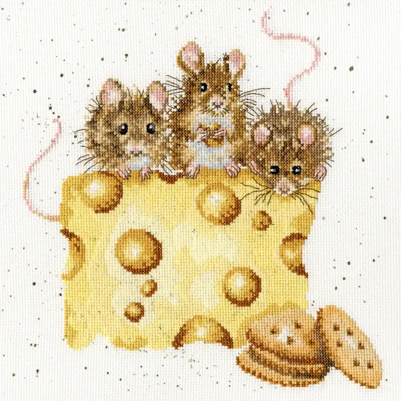 Crackers About Cheese XHD53 Counted Cross Stitch Kit Price Cut