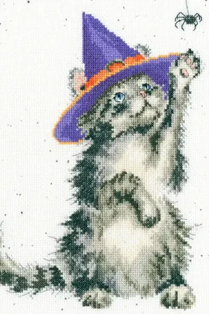 The Witch's Cat XHD105 Counted Cross Stitch Kit Express Delivery