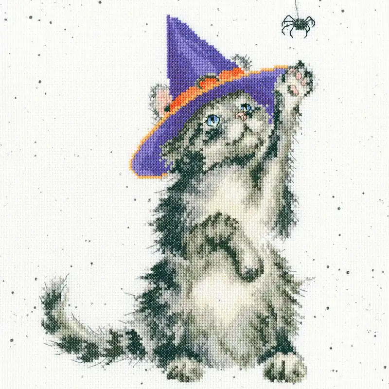 The Witch's Cat XHD105 Counted Cross Stitch Kit Express Delivery