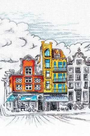 Direct From Manufacturer Cross-stitch kit Colored town-2 AH-147