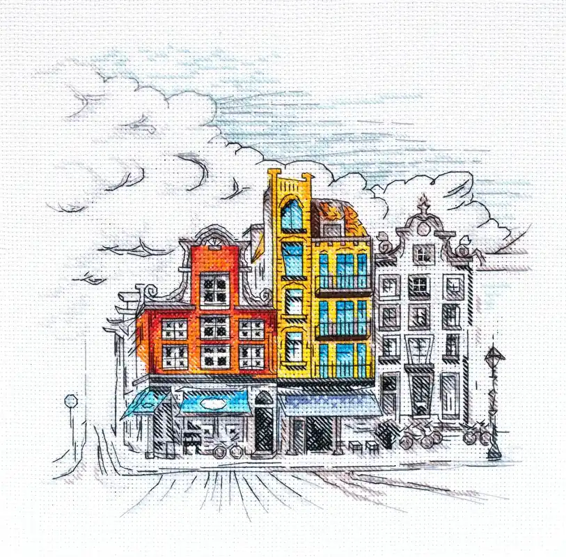 Direct From Manufacturer Cross-stitch kit Colored town-2 AH-147