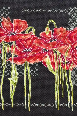 Final Sale Cross-stitch kit Poppies AH-138