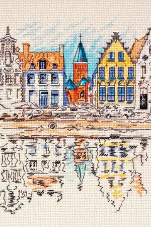 Fan Favorite Cross-stitch kit Colored town-1 AH-137