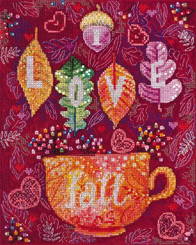 Cross-stitch kit Colorful autumn AH-128 Premium