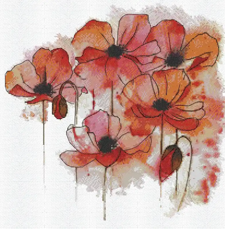 Cross-stitch kit Watercolor fantasy AH-178 Fan Favorite