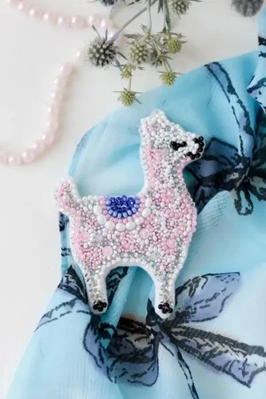 Final Sale Bead Embroidery Decoration Kit Pink llama AD-217