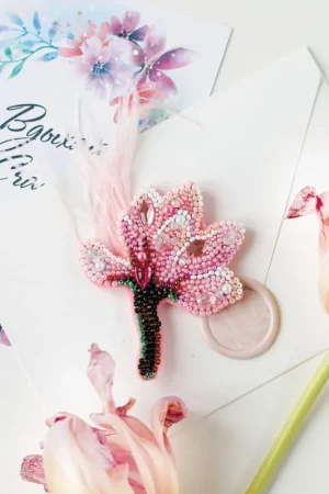 Bead Embroidery Decoration Kit Delicate magnolia AD-204 Handmade