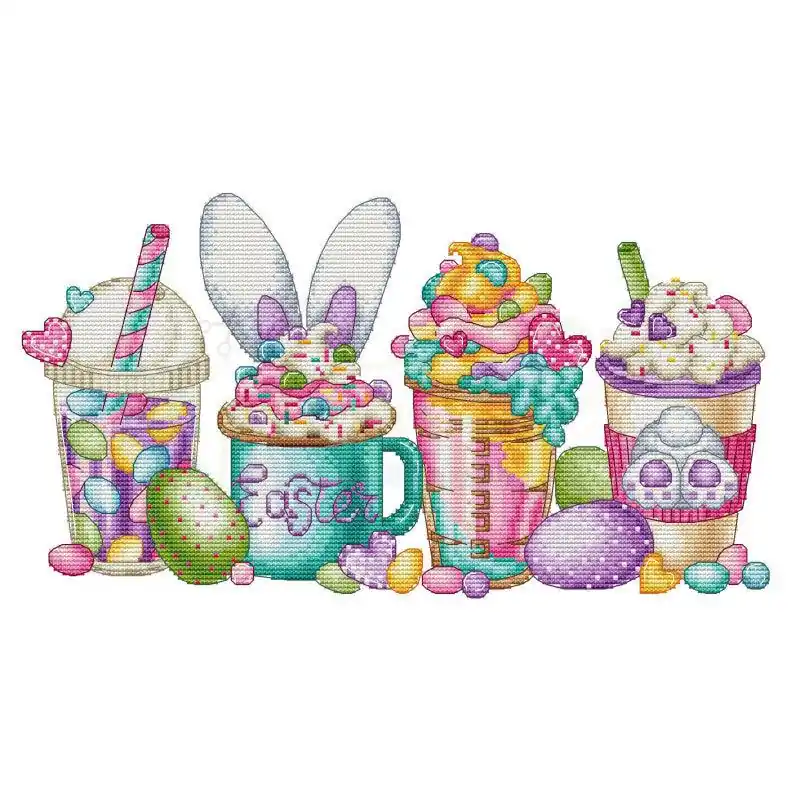 Money Back Guarantee Easter Coffees - PDF Cross Stitch Pattern
