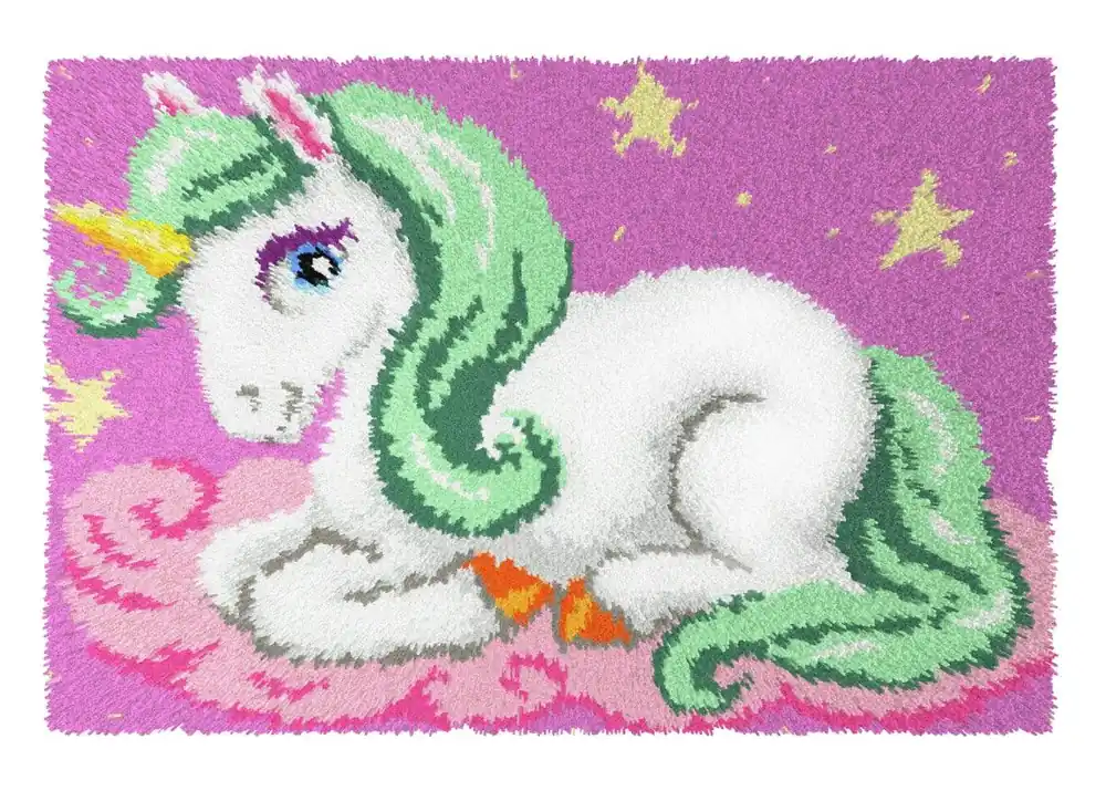 Best Price Latch-hook Carpet Kit on canvas Unicorn 4158