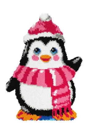 Free Shipping Latch-hook Kit on canvas Pinguin 4172