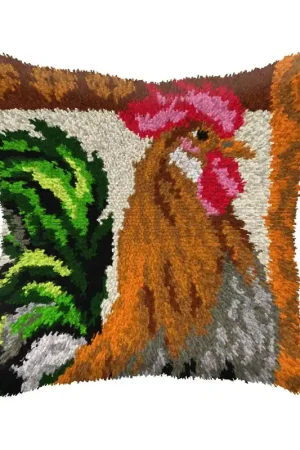 Deal Latch-hook Kit on canvas Rooster 4122