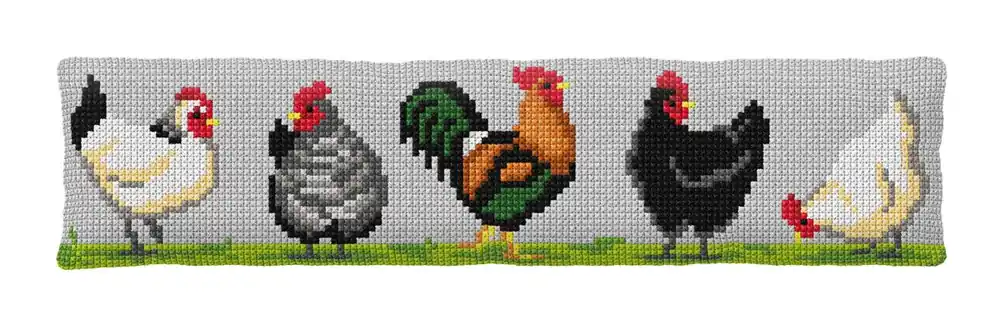Cushion cross stitch kit Poultry 99075 One Day Deal