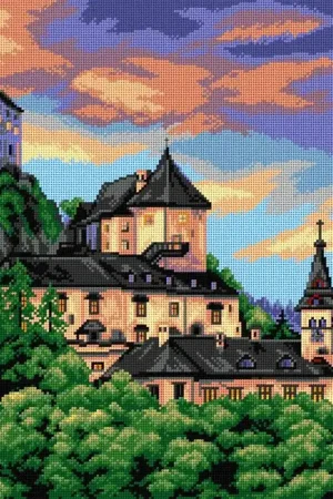 Viral Gobelin canvas for halfstitch without yarn Orava Castle 2879R