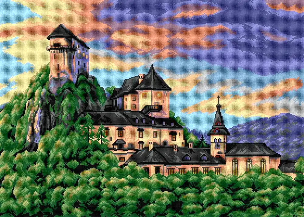 Viral Gobelin canvas for halfstitch without yarn Orava Castle 2879R