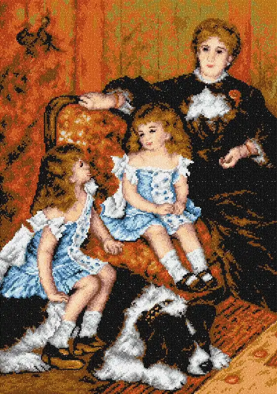 Gobelin canvas for halfstitch without yarn after Auguste Renoir - Mrs. Charpentier with Children 2232R Fresh Stock