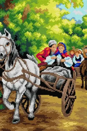 Gobelin canvas for halfstitch without yarn after Alfred Wierusz-Kowalski - Ride 2763M Exclusive Offer