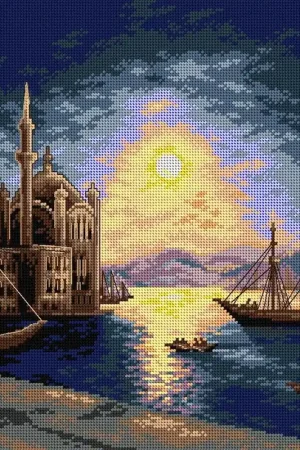 Gobelin canvas for halfstitch without yarn after Ivan Constantinovich Aivazovsky - Lunar Night on the Bosphorus 2663M Must Have