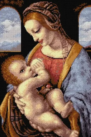 Gobelin canvas for halfstitch without yarn after Leonardo Da Vinci - Madonna Litta 2210M Free Returns