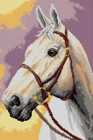 Gobelin canvas for halfstitch without yarn White horse 3373J One Day Deal