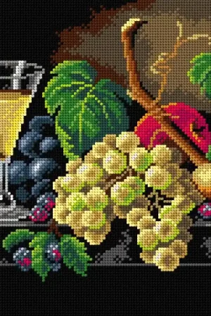 Express Delivery Gobelin canvas for halfstitch without yarn after Severin Roesen - Still Life with Champagne Glass 2961J