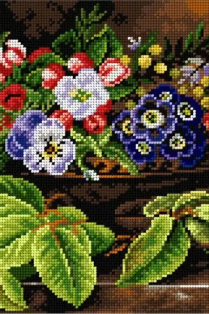 Gobelin canvas for halfstitch without yarn after Johan Laurentz Jensen- Still Life with Flowers 2571J Today Only