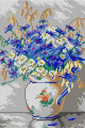 New Arrival Gobelin canvas for halfstitch without yarn after Alexander Vladimirovich Makovsky - Still Life with Flowers in a Vase 3413H
