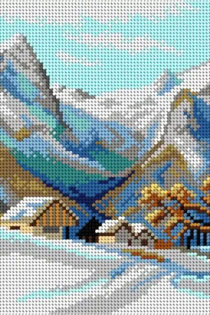 Gobelin canvas for halfstitch without yarn after Edward Theodore Compton - Winter Landscape 3241H Fast Shipping