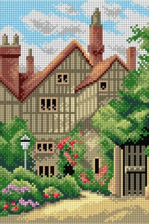 Price Cut Gobelin canvas for halfstitch without yarn after Thomas Nicholson Tyndale - An Old Manor House and Garden 2855H