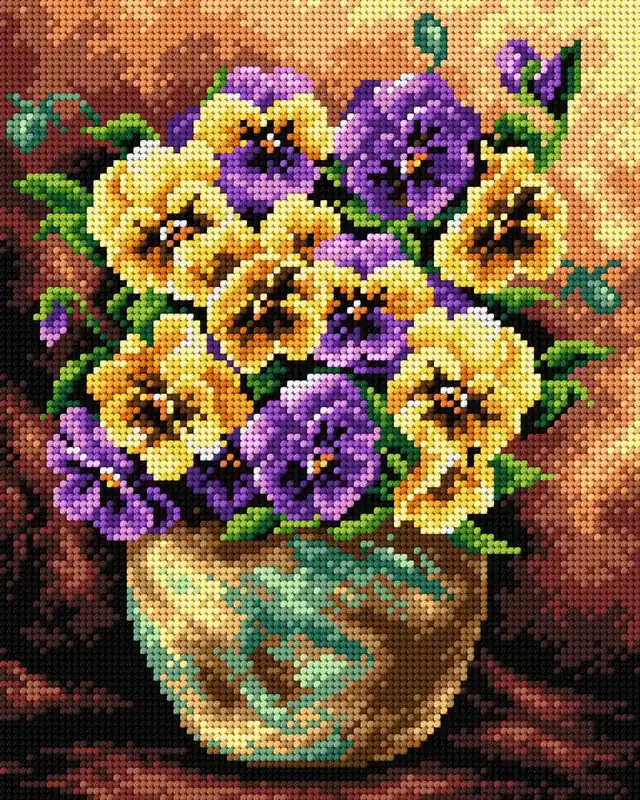 Gobelin canvas for halfstitch without yarn Bouquet of Pansies 2403H Direct From Manufacturer