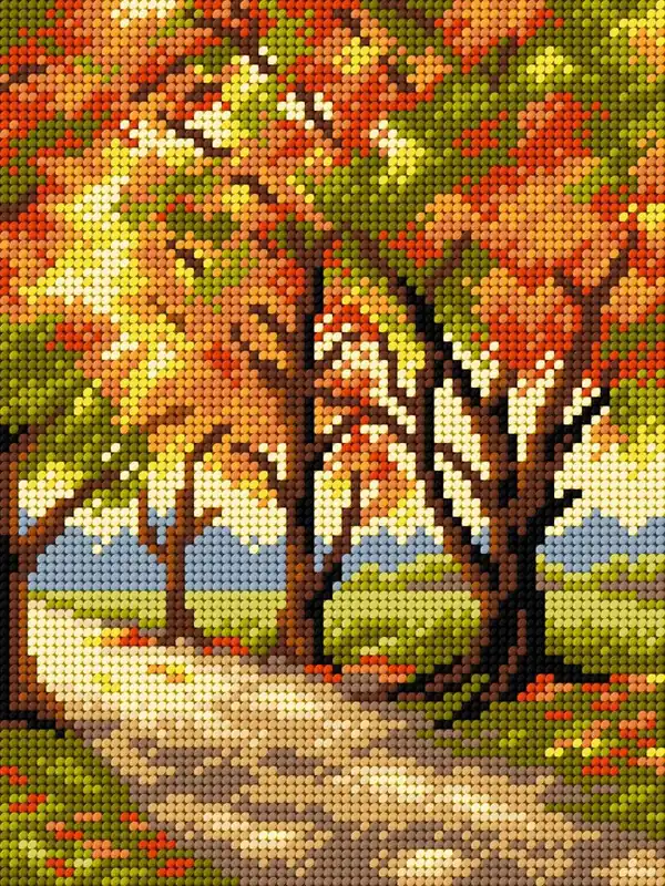 Order Now Gobelin canvas for halfstitch without yarn Autumn Trees 3267F