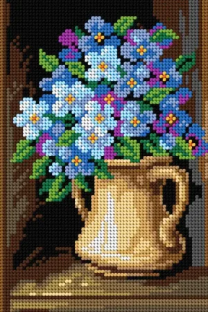 Wholesale Gobelin canvas for halfstitch without yarn Bouquet of Flowers 2909F