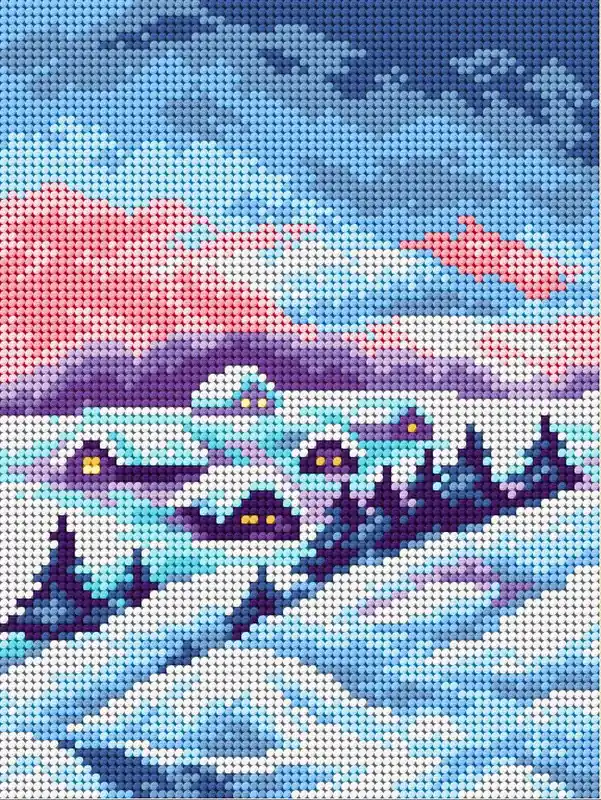 Gobelin canvas for halfstitch without yarn Frosty land 2422F Buy Online