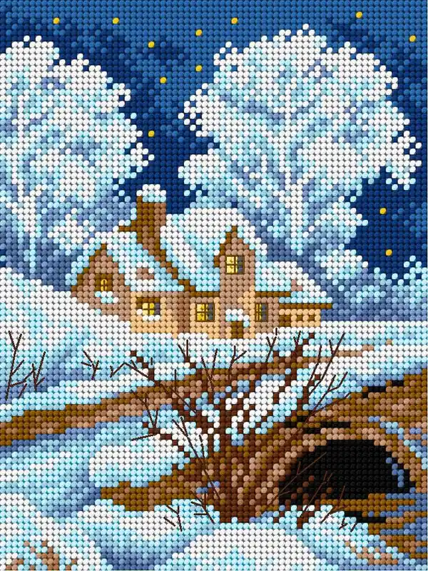 Gobelin canvas for halfstitch without yarn Winter Landscape 2167F Special Offer