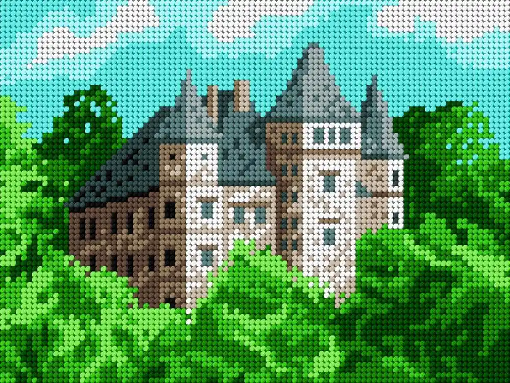 Price Cut Gobelin canvas for halfstitch without yarn Castle 1292F
