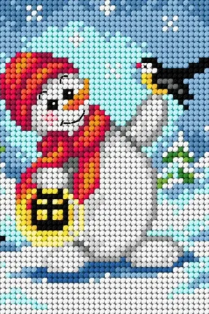 Gobelin canvas for halfstitch without yarn Cheerful Snowman 2639D Holiday Sale
