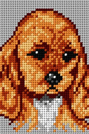Gobelin canvas for halfstitch without yarn Small  Spaniel 1469D Brand New