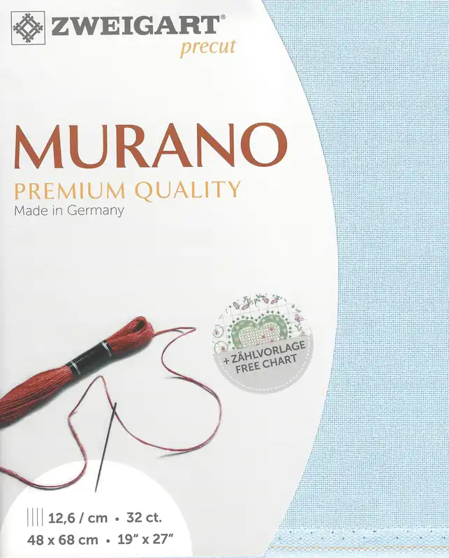 Today Only Precut Zweigart Murano 32 count Light Blue 3984/503