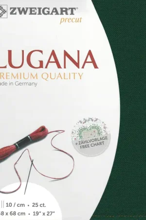 Professional Grade Precut Zweigart Lugana 25 count Forest Green 3835/647