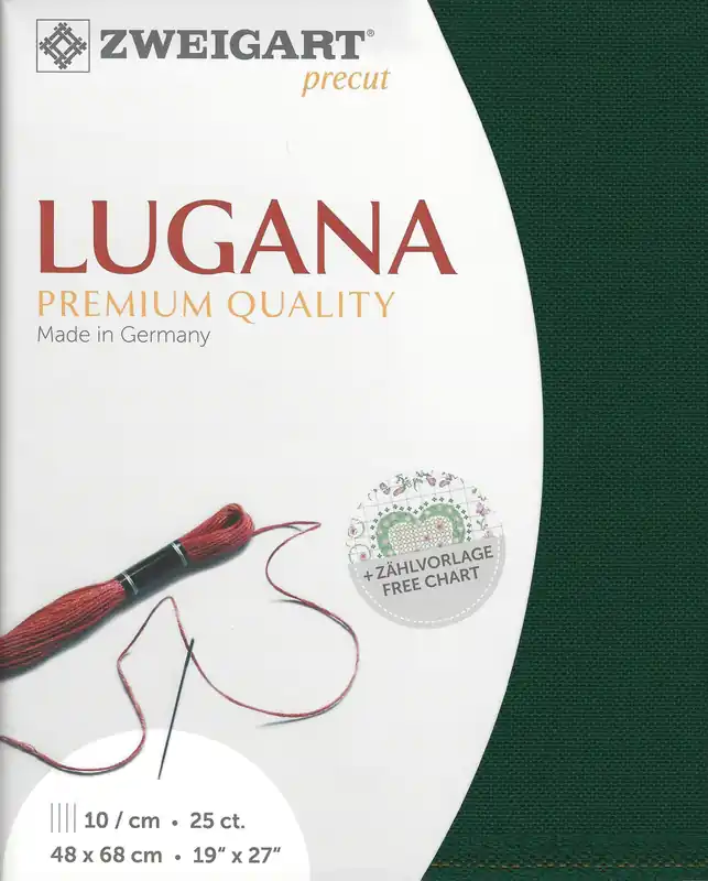 Professional Grade Precut Zweigart Lugana 25 count Forest Green 3835/647
