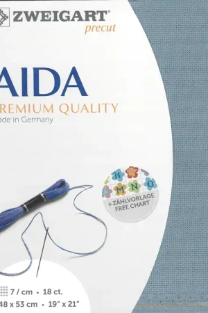 Cheap Precut Zweigart Fein-Aida 18 count Gray 3793/5020