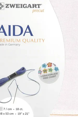 Precut Zweigart Fein-Aida 18 count Dusty Rose 3793/443 Hassle-Free Returns