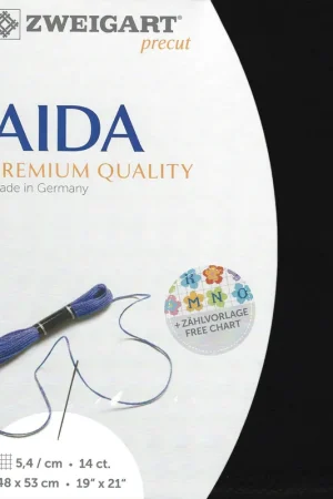 Precut Zweigart Stern-Aida 14 count Black 3706/720 Original