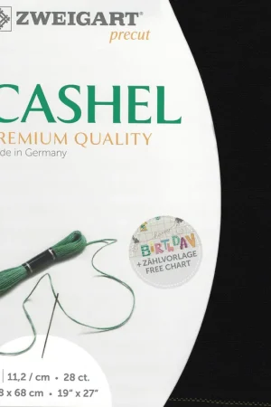 Precut Zweigart Cashel 28 count Black 3281/720 Cheap