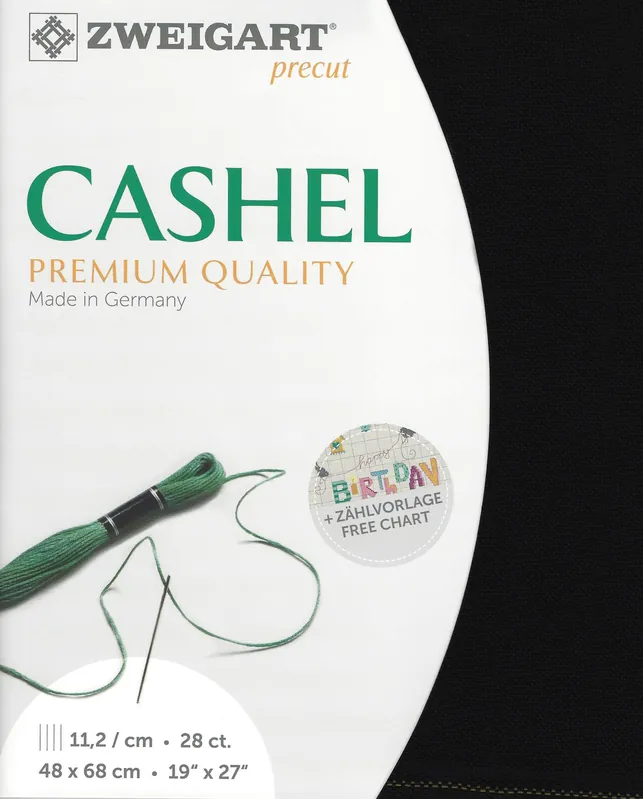 Precut Zweigart Cashel 28 count Black 3281/720 Cheap