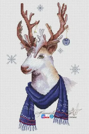 Latest Festive Deer - PDF Cross Stitch Pattern
