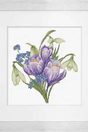 Spring Flowers B1404L Counted Cross-Stitch Kit Fast Shipping