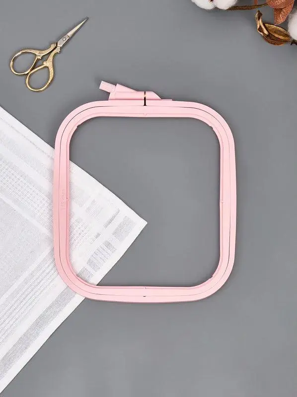 Plastic Square Hoop Nurge 170-14 Pastel Pink Place Order